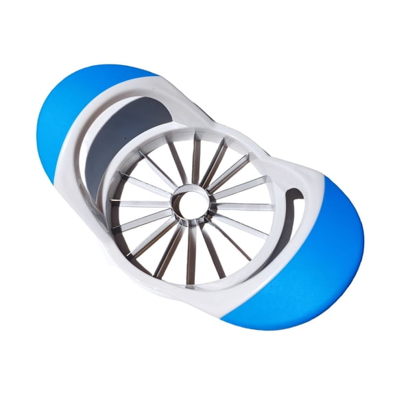 Apple Slicer Cutter with Non-Slip Handles -16-Blade Blue Stainless Steel Apple Corer & Fruit Divider, Dishwasher Safe Kitchen Tool for Easy Fruit Cutting