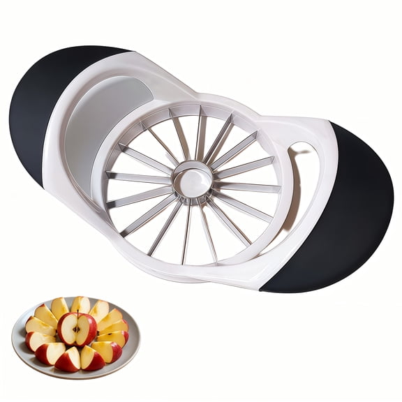 Apple Slicer Cutter with Non-Slip Handles - 16-Blade Stainless Steel Apple Corer & Fruit Divider, Dishwasher Safe Kitchen Tool for Easy Fruit Cutting