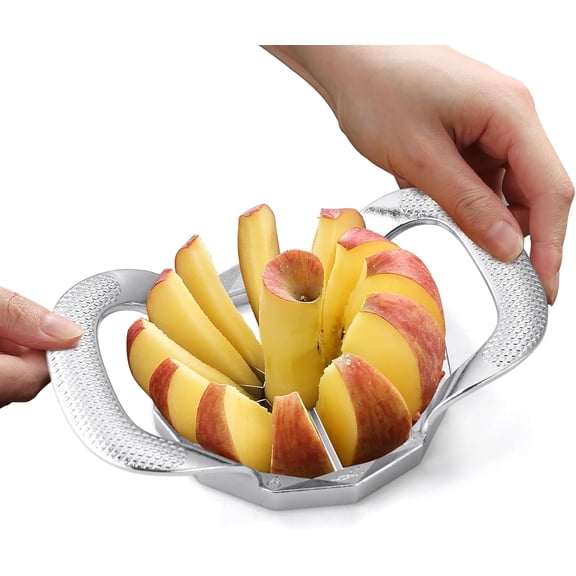Apple Slicer, HEAVY DUTY Apple Corer, 12-Blade Stainless Steel Apple Cutter Divider Pitter Sturdy and Sharp Durable Integrated Design for Apple, Potato, Onion and More