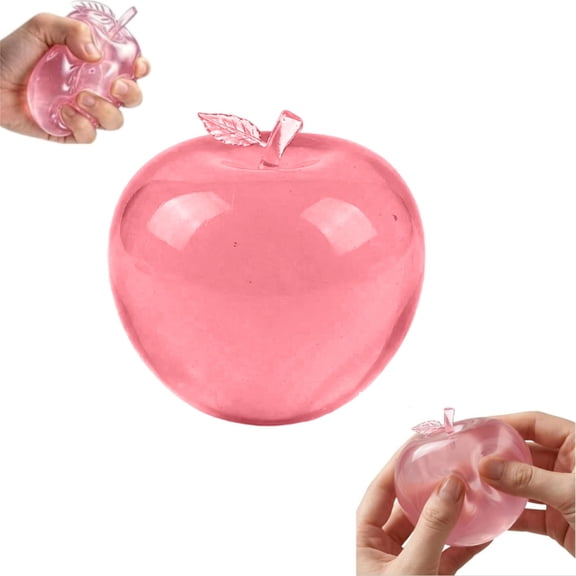 Apple Squeeze Balls Sensory Fidget Toy Set Slow Rising Fruit Squishies Office Desk Stress Relief Birthday Gifts Stocking Stuffers Classroom Prize Basket (Pink Apples)