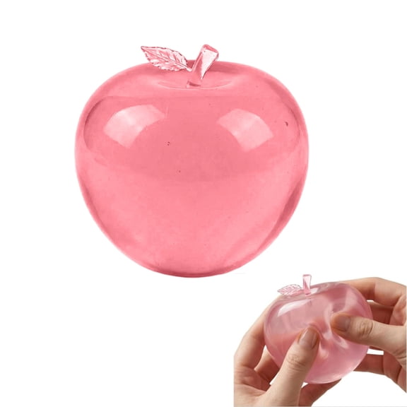 Apple Squeeze Balls Sensory Fidget Toy Set Slow Rising Fruit Squishies Office Desk Stress Relief Birthday Gifts Stocking Stuffers Classroom Prize Basket (Pink Apples)
