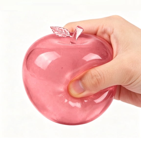 Apple Squeeze Balls Sensory Fidget Toy Set Slow Rising Fruit Squishies Office Desk Stress Relief Birthday Gifts Stocking Stuffers Classroom Prize Basket (Pink Apples)