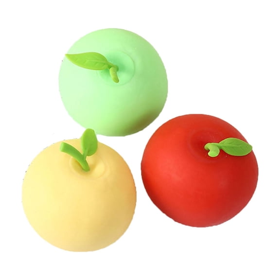 Apple Squeeze Toy, Slow Rebound Stress Relief Squeeze Toy, Realistic Apple Shape with Leaf Stem for Home Office Decor Creative Fun Gift Random 1 out of 3 Styles