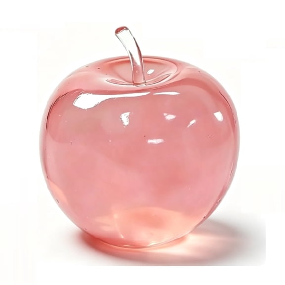 Apple Squishies, Clear Cute Fruit Stress Balls, Soft Novelty Squeeze Toys Glass Gloss Semi-Transparent,Fun Handmade Silicon Squishies Sticky for Anxiety Relief & Focus(Pink)