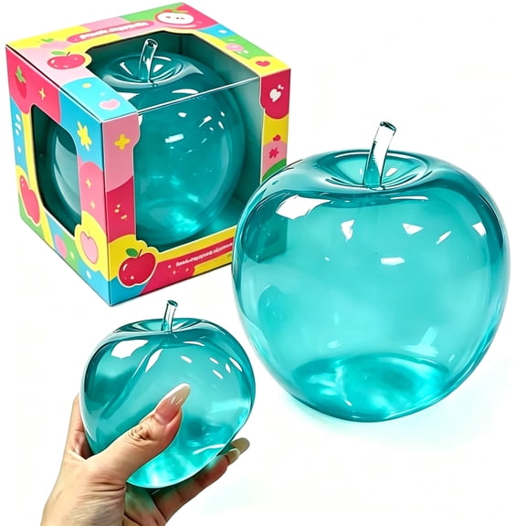Apple Squishy,Blue Apples Squishy Shaped Stress Balls,Slow Rebound Clear Fruit Squeeze Fidget Toy Anxiety Relief Soft Stress Ball Pinch Sensory Toy