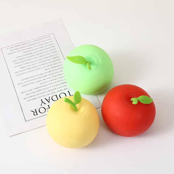 Apple Squishy Featuring Random Style Design  Realistic Kawaii Fruit Squeeze for Instant Mood Lift, Fidgeting and Desktop Stress ManagementMulticolor