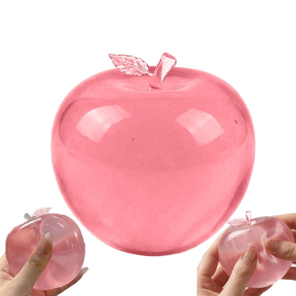 Apple Squishy - Glass Gloss Semi-Transparent Taba Squishy Apple - Slow Rising Silicone Fidget Stress Ball - Cute Moldable Squeeze Sensory Squishy Toys for Daily Office & Home Gift