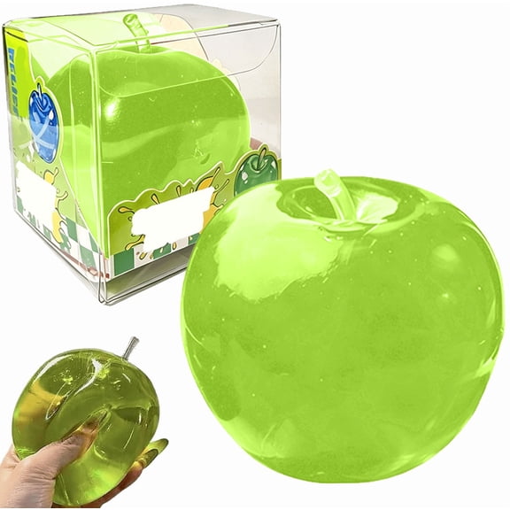 Apple Squishy, Green/Red Squishy Apple Giant Fruit Squishies Realistic Oversized Slow Rising Squeeze Fidget Stress Ball for Home Office