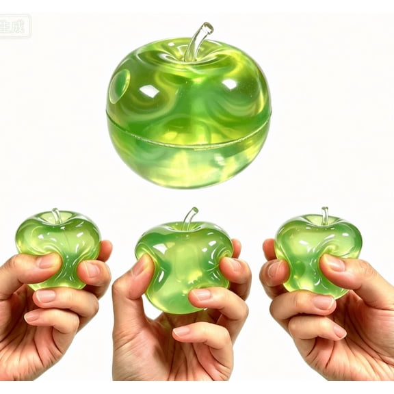 Apple Squishy, Green Squishy, Squishy Shaped Stress Balls, Soft Squeeze Fidget Anxiety Relief Stress Ball Pinch Sensory