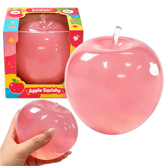 Apple Squishy,Pink Apple Shaped Squishy Stress Balls,Slow Rebound Clear ...