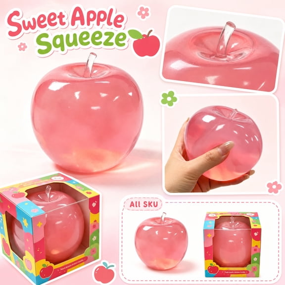 Apple Squishy, Squishy Apple Giant Fruit Squishies Realistic Oversized Squishies Toys Slow Rising Decompression Squeeze Fidget Stress Ball for Adults Home Office Anxiety Relief & Focus With Box