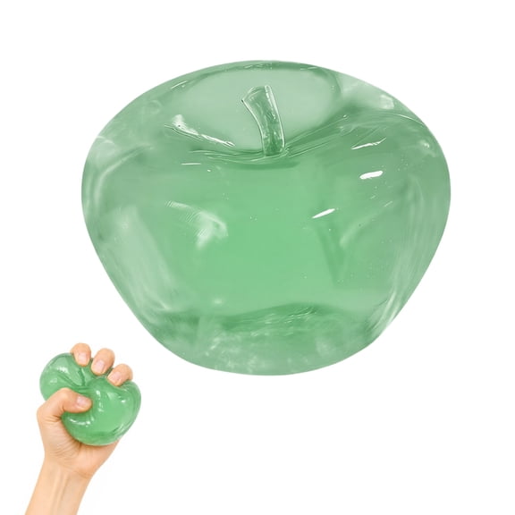 Apple Squishy Stress Relief Squeeze Figure with PVC Shell, Slow Rising Sensory Fidget, Soft Compression Relaxation for Focus Enhancement, Brain Relaxation & Strength Fostering (Green)