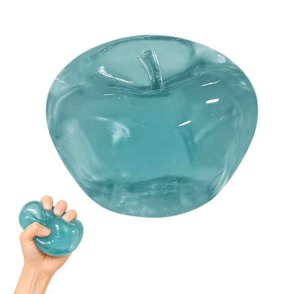 Apple Squishy Stress Relief Squeeze Figure with PVC Shell, Slow Rising Sensory Fidget, Soft Compression Relaxation for Focus Enhancement, Brain Relaxation & Strength Fostering (Blue)