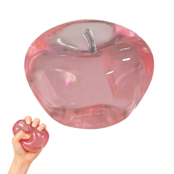 Apple Squishy Stress Relief Squeeze Figure with PVC Shell, Slow Rising Sensory Fidget, Soft Compression Relaxation for Focus Enhancement, Brain Relaxation & Strength Fostering (Pink)
