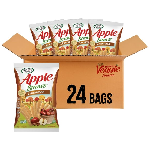 Sensible Portions Garden Veggie Snacks - Veggie Straws, Snack Size, Apple Cinnamon, 1 Oz (Pack of 24)