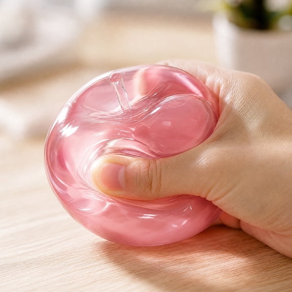 Apple Stress Ball, Fruit Shaped Fidget Toys Adults, Realistic Fruit Sensory Toys for Stress & Anxiety Relief, Cute Desk Decor Sensory Toys for Birthday & Party Gift