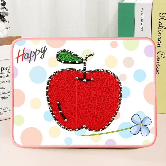 Wizardi Apple String Art Kit with Stand. Simple Decorative DIY String Art Craft Kit M1-2 DHBC28021