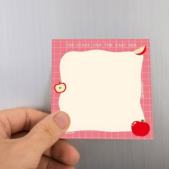 Apple-Style Cute Memo Pads, Self-Adhesive Removable Sticky Notes for Office Desk & Home Organization, Variant B