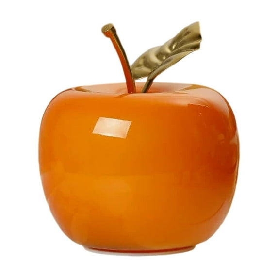 Apple Table Lamp for Bedroom Kitchen Living Room Small Glass Night Light Fruit Bedside Lamp Vintage Funky Battery Powered Lamp for Birthday Christmas Gifts(Orange)