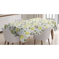 thumbnail image 1 of Apple Tablecloth, Floral Design Aquarelle Paint Style Apple Cherry Flowers Blossom, Rectangular Table Cover for Dining Room Kitchen, 52 X 70 Inches, Yellow Green Fern Green White, by Ambesonne, 1 of 4