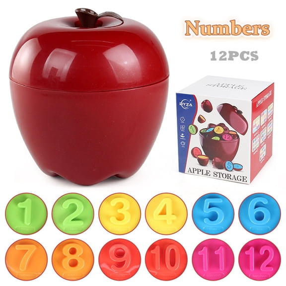 Apple Toys Montessori Shape Sorter Toys for Toddlers 1-3, Educational Learning Toy with Color Sorting and Fine Motor Skills, Easter Basket Stuffers Gift for Boys Girls,Numbers