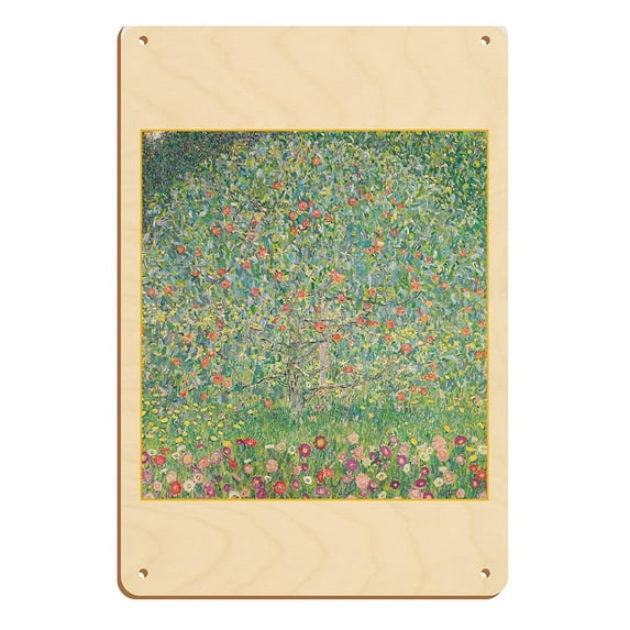 Apple Tree (1) - From an Original Color Painting by Gustav Klimt c.1912 - 8 x 12 inch Vintage Wood Art Sign