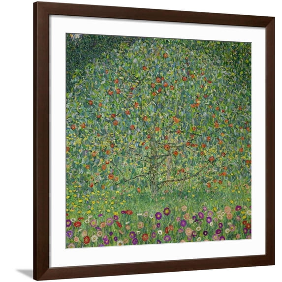 Art.com Apple Tree, 1912 Giclee Print by Gustav Klimt, Brown Frame Wall Art, 38" x 38"