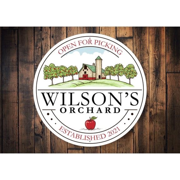 Apple Tree Sign Custom Orchard Sign Apple Orchard Sign Apple Tree Decor Apple Lovers Apple Farmers Farming Sign Orchard Decor SignSize: 12 x 12 inch