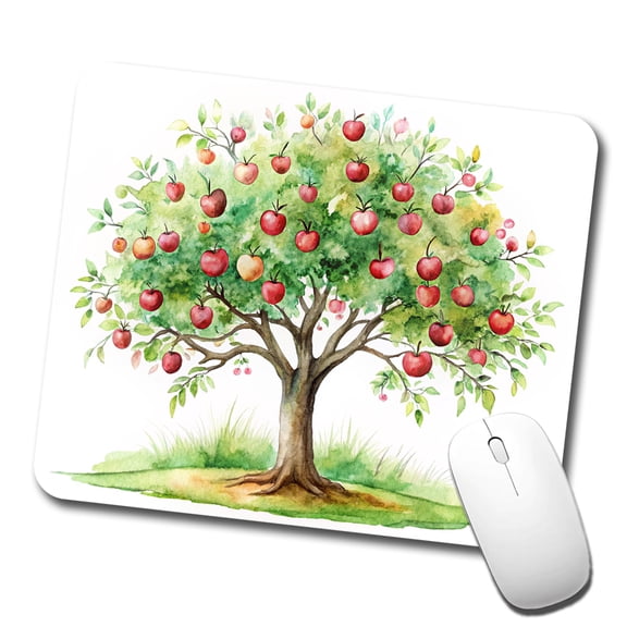 Apple Tree Watercolor Mouse Pad Low Profile Gaming Mat