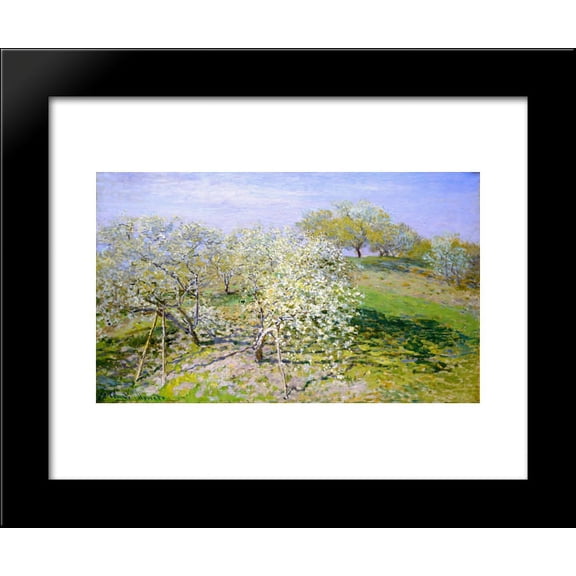 Apple Trees in Bloom 20x24 Framed Art Print by Monet, Claude