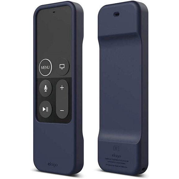 Apple Tv Remote Case Cover - elago R1 Intelli Case for Apple TV Siri Remote 4K / 4th Generation (Jean Indigo) – Magnet Technology, Shock Absorption, Lanyard Included, Apple Tv 4k Remote Case