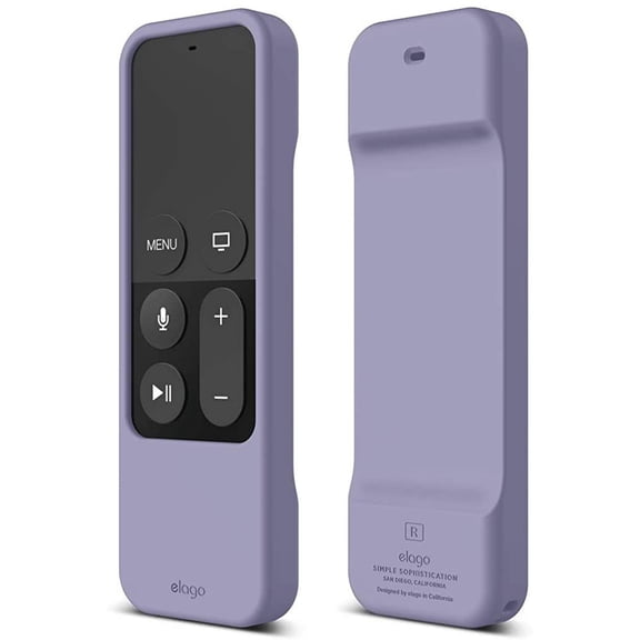 Apple Tv Remote Case Cover - elago R1 Intelli Case for Apple TV Siri Remote 4K / 4th Generation (Lavender Grey) – Magnet Technology, Shock Absorption, Lanyard Included, Apple Tv 4k Remote Case