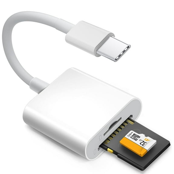 Apple USB C SD Card Reader for iPhone 15 16 17, MFi Certified Type C Memory Card Adapter High-Speed for MacBook Pro/Air, iMac, iPad, Supports SD/Micro SD/SDHC/SDXC/MMC, Plug and Play