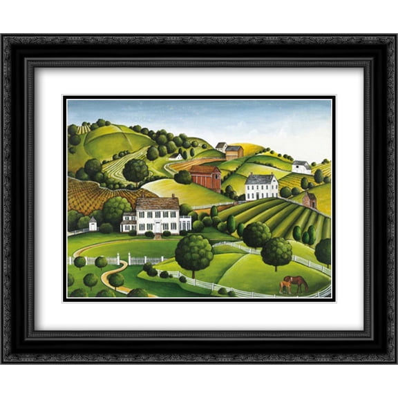 Apple Valley 2x Matted 24x20 Black Ornate Framed Art Print by Brown, David Carter