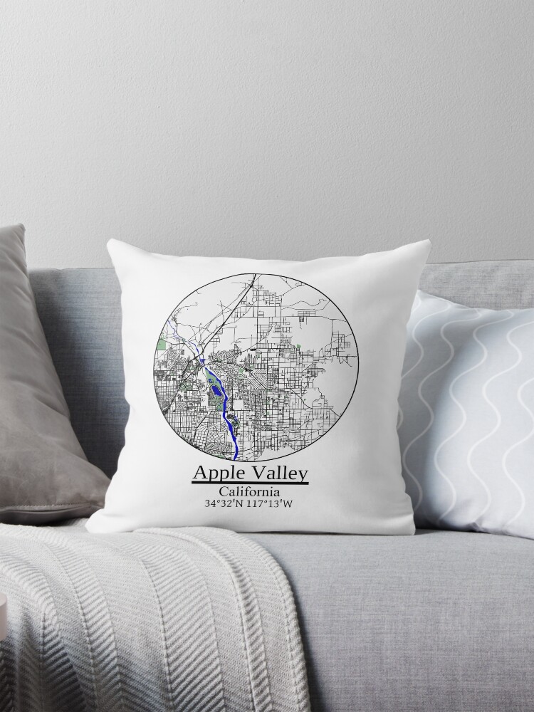 Apple Valley, California map. Color scheme is black roads and blue