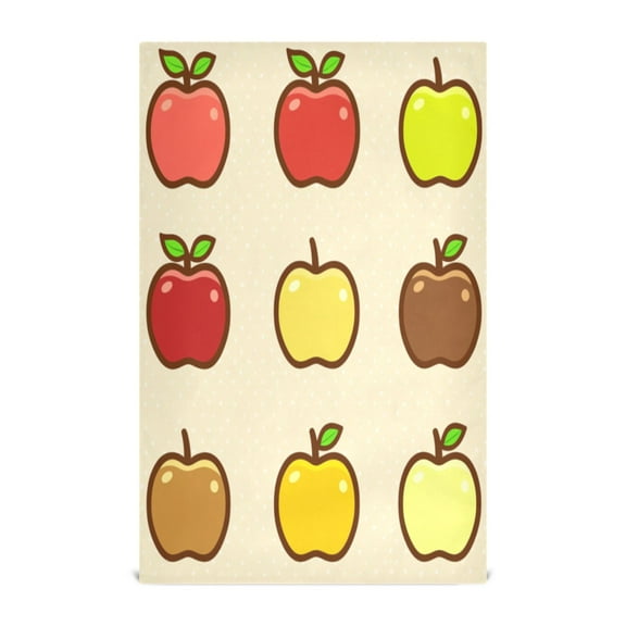 Apple Variety Pattern Decorative Waffle Towel Kitchen Dishcloth 28x18in Multi-Use Tea Towel