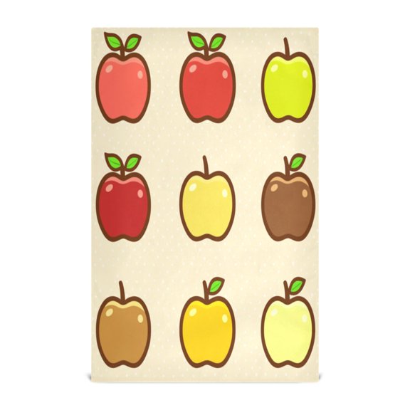 Apple Variety Pattern Kitchen Towels Set of 4 Tea Towels for Kitchen Decorative Waffle Dishcloths 28x18in