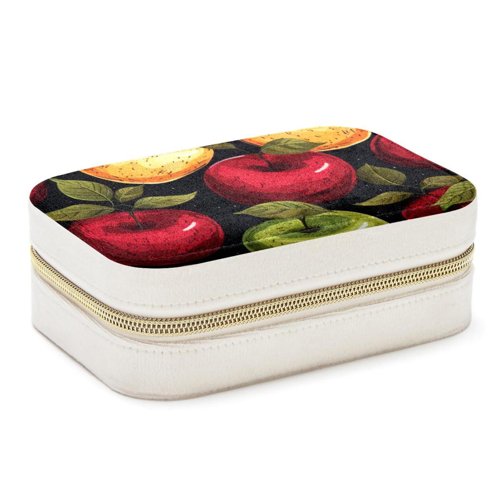 Apple Velvet Portable Decorative Box with Removable Compartment ...