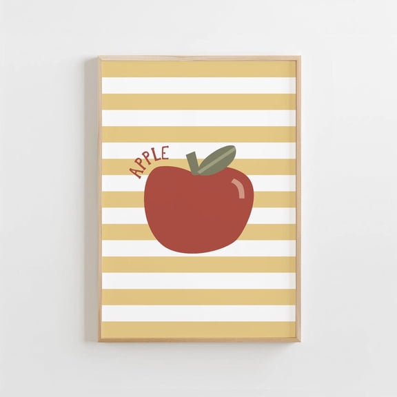Apple Wall Art Cute Fruit Nursery Print Unframed Paper Print