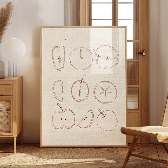 Apple Warm Neutral Kitchen Wall Decor