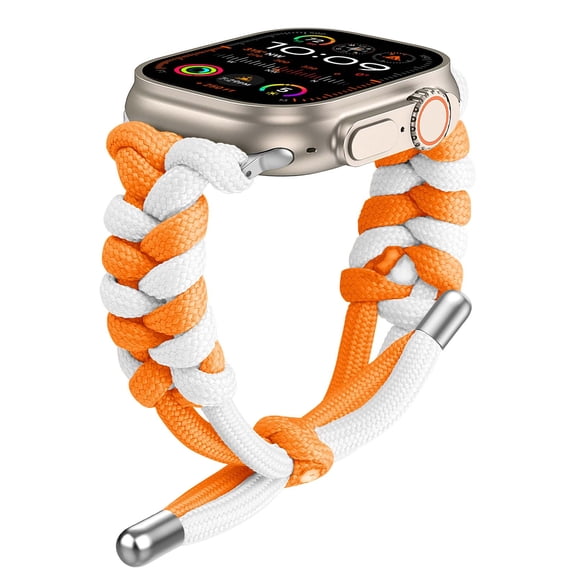 for Apple Watch 38/40/41/42mm(Series11 10) – Two-tone Woven Umbrella Rope Watch Band, Adjustable Breathable Slim Braided Wrist Strap for iWatch Series 11 10 9 8 7 6 5 4 3 2 1 SE321, K