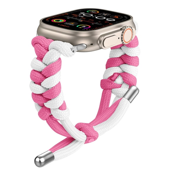 for Apple Watch 38/40/41/42mm(Series11 10) – Two-tone Woven Umbrella Rope Watch Band, Adjustable Breathable Slim Braided Wrist Strap for iWatch Series 11 10 9 8 7 6 5 4 3 2 1 SE321, E