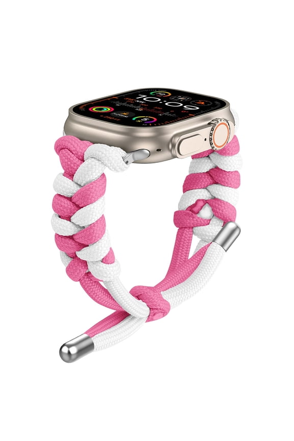 for Apple Watch 38/40/41/42mm(Series11 10) – Two-tone Woven Umbrella Rope Watch Band, Adjustable Breathable Slim Braided Wrist Strap for iWatch Series 11 10 9 8 7 6 5 4 3 2 1 SE321, E