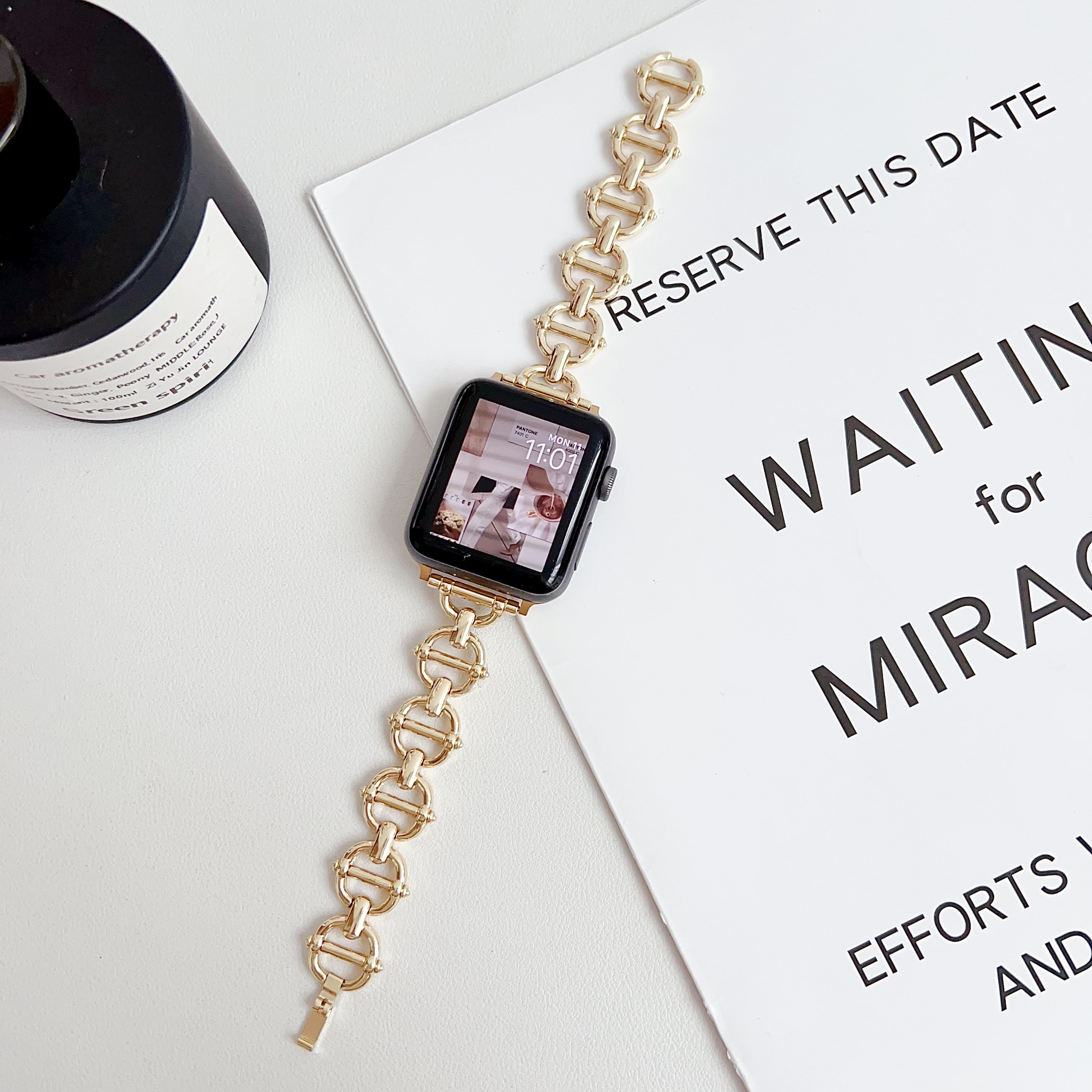 for Apple Watch 38/40/41mm Cool Women Chain Smartwatch Bands