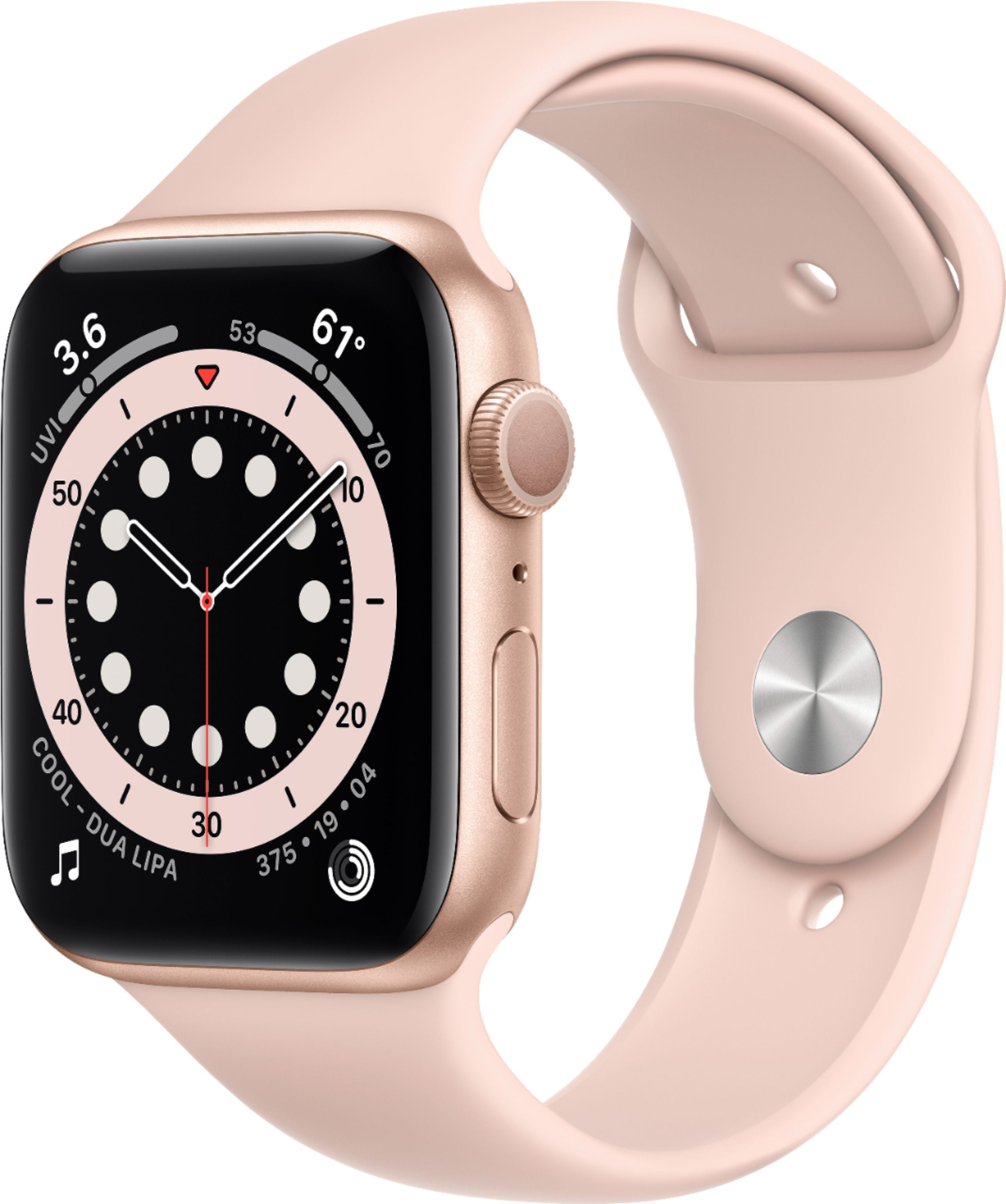 Apple Watch Series 6 GPS, 44mm Silver Aluminum Case, White