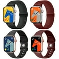 thumbnail image 1 of Apple Watch Band 38/40/41mm, 4Pk Nylon Silicone Apple Watch Strap Sport Solo Loop for Apple Watch Series 1/2/3/4/5/6/7/8/SE/Ultra Women Men, Red, 1 of 8