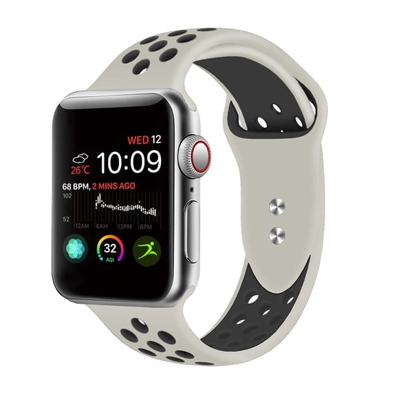 Apple Watch Band 38MM 40MM 42MM 44MM, Silicone Sport Bands, Breathable Silicone Replacement Watch Strap for Apple Watch Series 1, 2, 3, 4, 5 S/M & M/L (19-Colors)