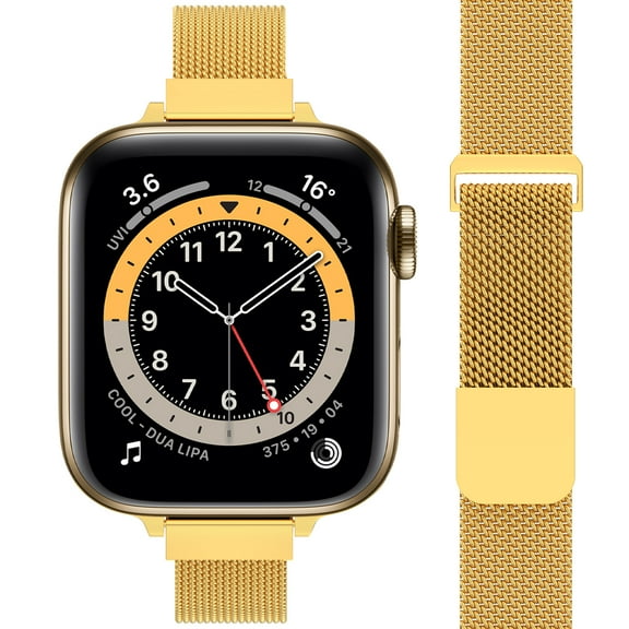 Apple Watch Band 38mm 40mm 41mm for Women, Slim & Thin Milanese Loop -Gold