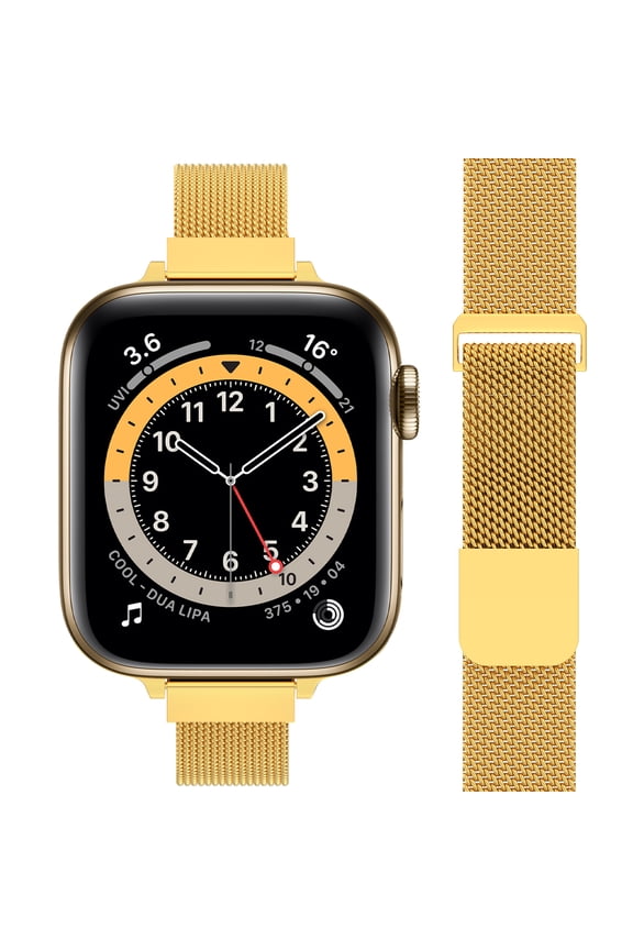 Apple Watch Band 38mm 40mm 41mm for Women, Slim & Thin Milanese Loop -Gold