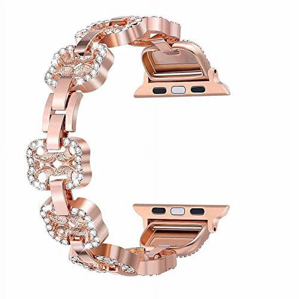 1 Dilando 45mm 44mm 42mm gold cool chain Bands compatible with Apple Watch  Women Men, Stainless Steel Metal Adjustable Replacement